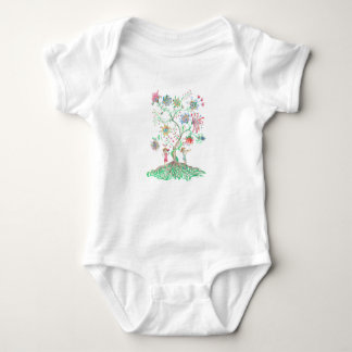Whimsical Floral Tree Baby Bodysuit