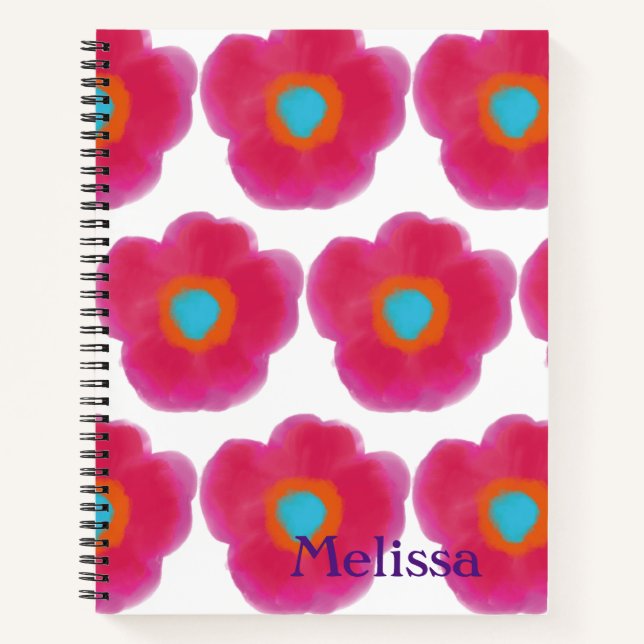 Whimsical Floral Watercolor   Notebook (Front)