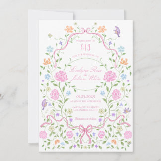 Whimsical Floral Wedding Invitation