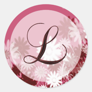 Whimsical Floral Wedding Monogram L Envelope Seal