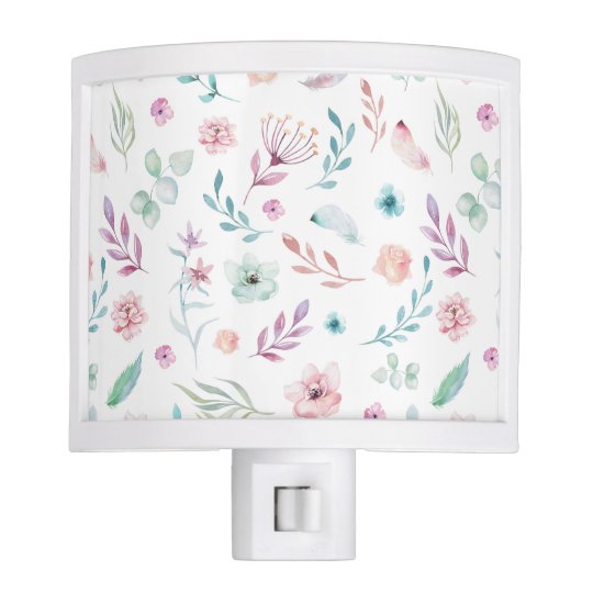 Whimsical Floral White Night Light