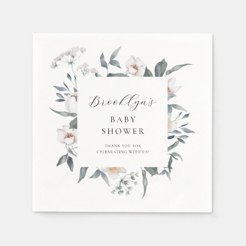 Whimsical Floral Wildflower Spring Baby Shower  Napkins