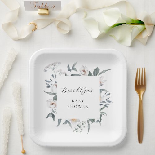 Whimsical Floral Wildflower Spring Baby Shower Paper Plates