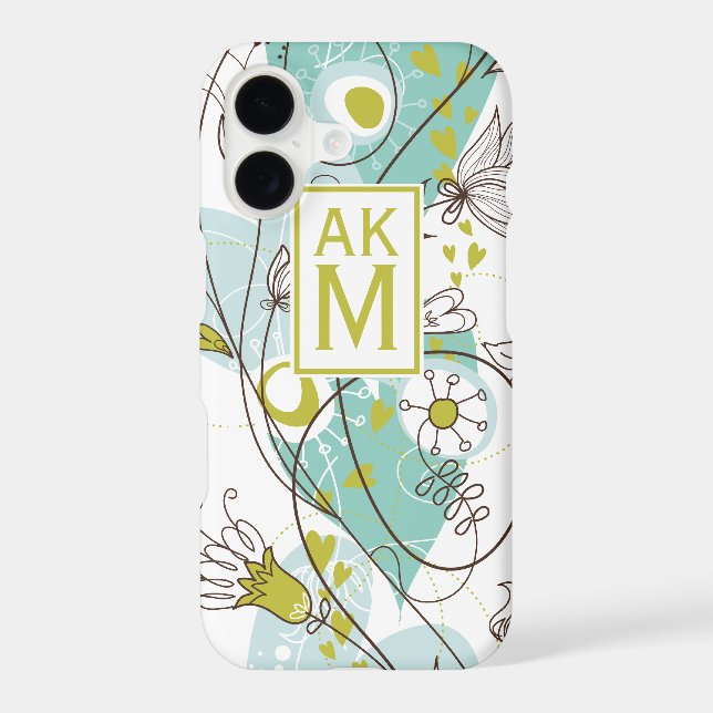Whimsical Florals Monogram iPhone 7 Plus Case (Back)