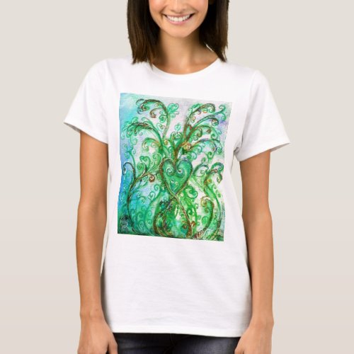 WHIMSICAL FLOURISHES bright green blue yellow T_Shirt