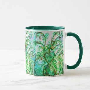 WHIMSICAL FLOURISHES bright green yellow blue Mug