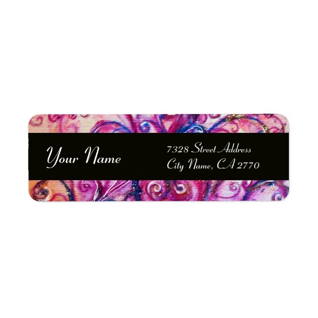 WHIMSICAL FLOURISHES Bright Pink Purple Black Label (Front)