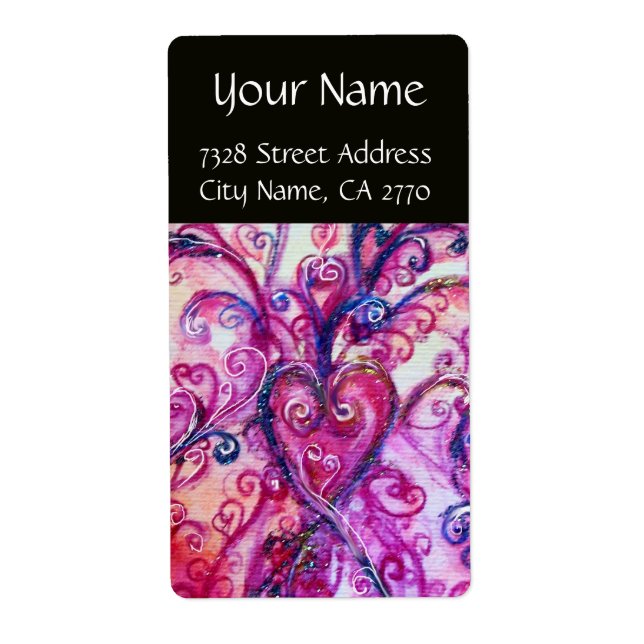 WHIMSICAL FLOURISHES Bright Pink Purple Black Label (Front)