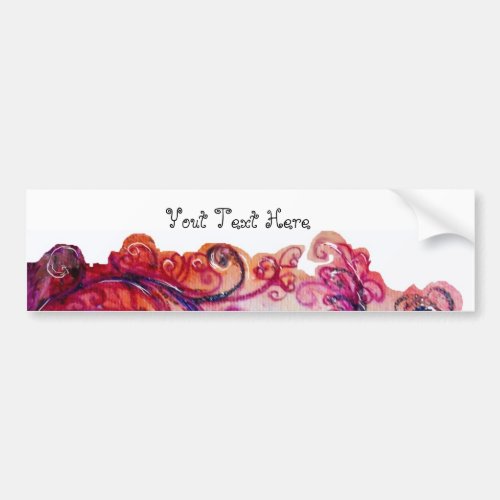 WHIMSICAL FLOURISHES bright pink purple white Bumper Sticker