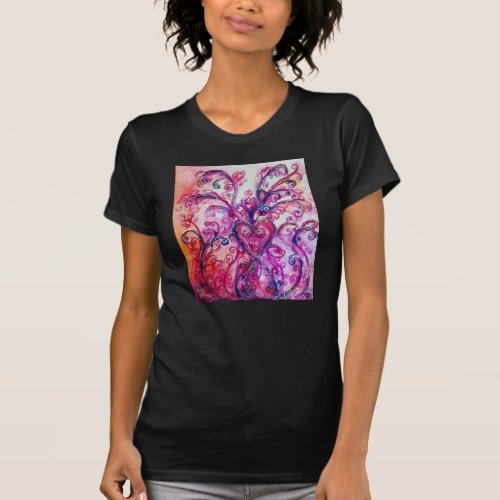 WHIMSICAL FLOURISHES bright pink purple white T_Shirt