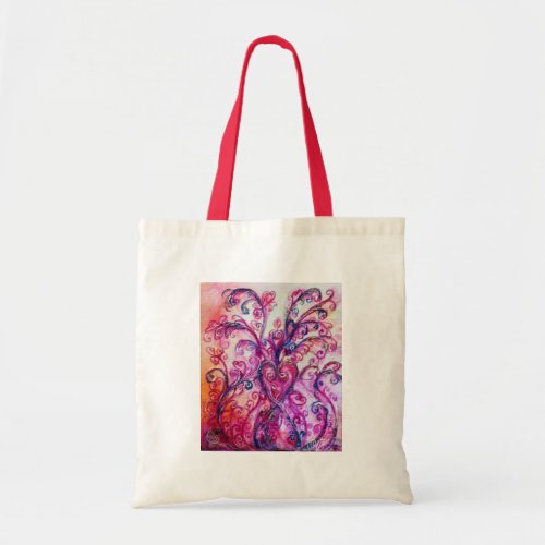 WHIMSICAL FLOURISHES bright pink purple white Tote Bag