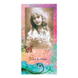 WHIMSICAL FLOURISHES bright red ,pink green blue Card