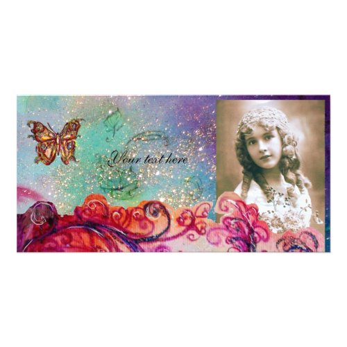 WHIMSICAL FLOURISHES bright red pink green blue Card