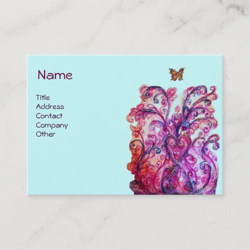 WHIMSICAL FLOURISHES bright red pink purple blue Business Card