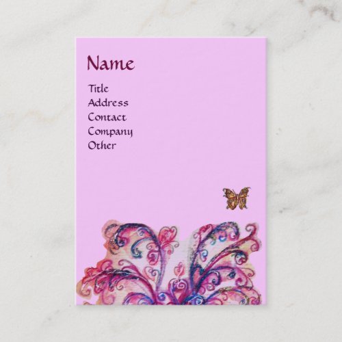 WHIMSICAL FLOURISHES bright red pink purple Business Card