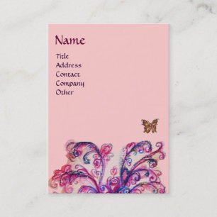 WHIMSICAL FLOURISHES bright red ,pink purple Business Card