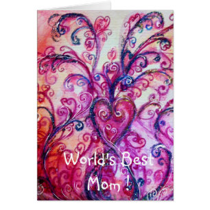 WHIMSICAL FLOURISHES HEART / World's Best Mom Cards