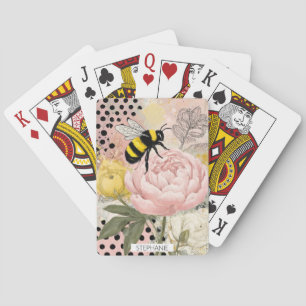 Whimsical Flower and Bee – Cozy Floral (2) Poker Cards