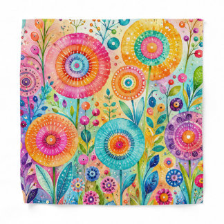 Whimsical Flower Bandana