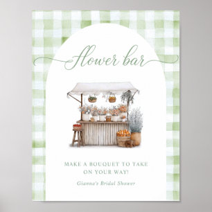 Whimsical Flower Bar Farmer Bridal Shower Napkins Poster