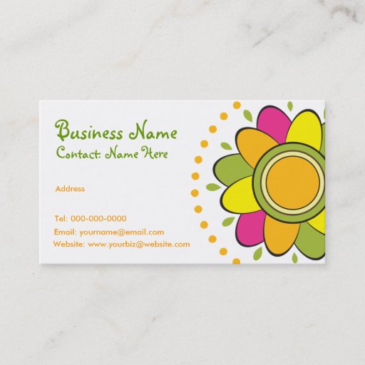 Customizable Whimsical Flower Business Card