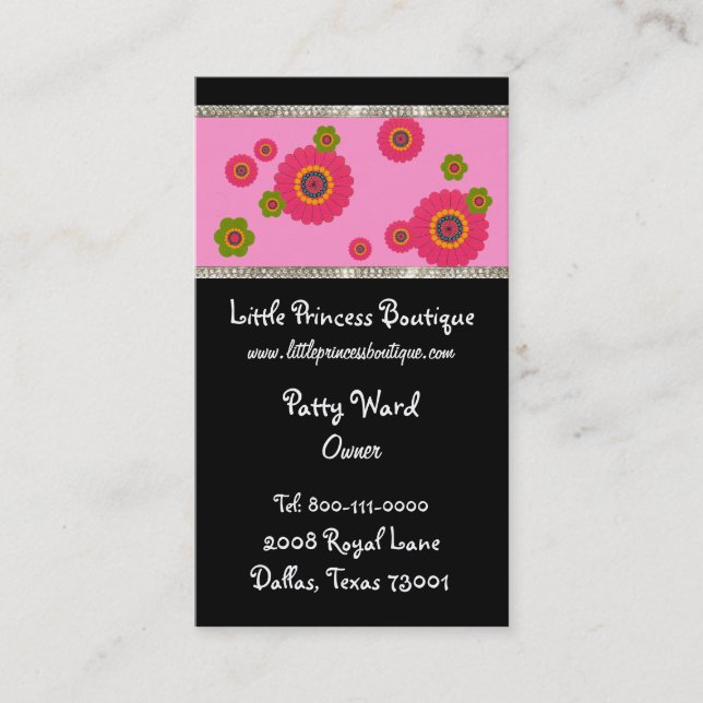 Whimsical Flower Business Cards (Front)
