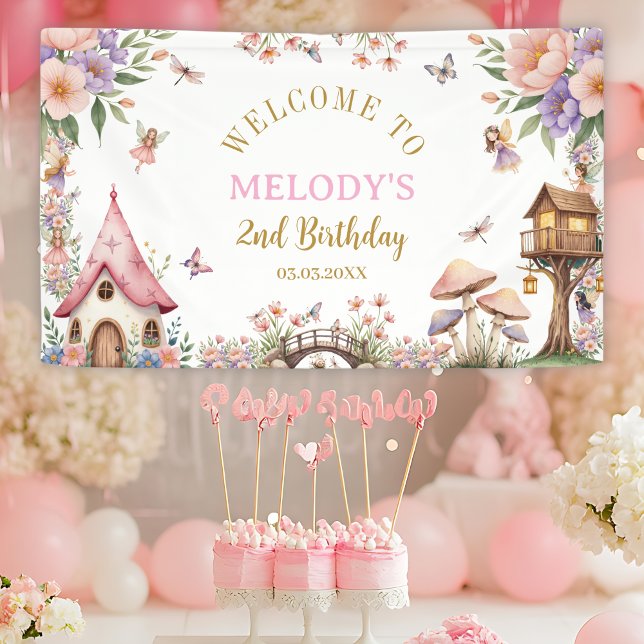 Whimsical Flower Fairy 2nd birthday Banner (Creator Uploaded)