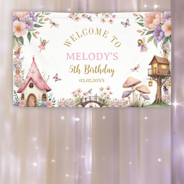 Whimsical Flower Fairy 5th birthday Banner (Creator Uploaded)