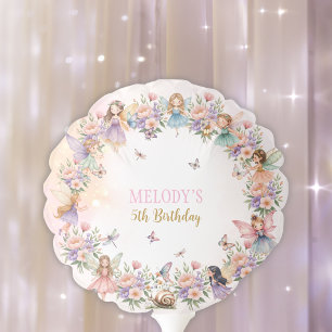 Whimsical flower fairy garden 5th birthday  balloon