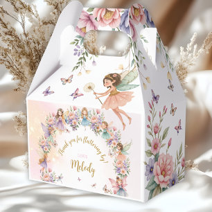 Whimsical flower fairy garden birthday favor boxes
