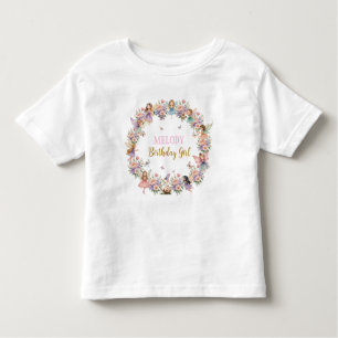 Whimsical flower fairy garden birthday toddler t-shirt