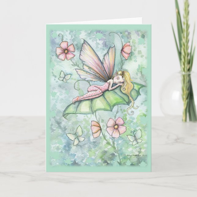 Whimsical Flower Fairy Greeting Card (Front)