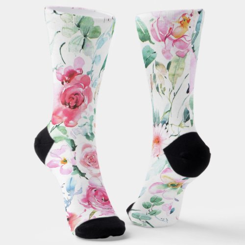 Whimsical Flower Floral Pattern Socks