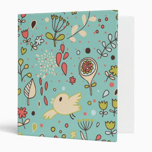 Whimsical Flower Garden 3 Ring Binder