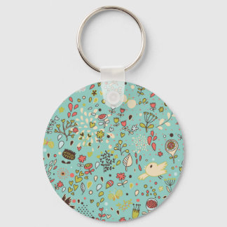 Whimsical Flower Garden Keychain