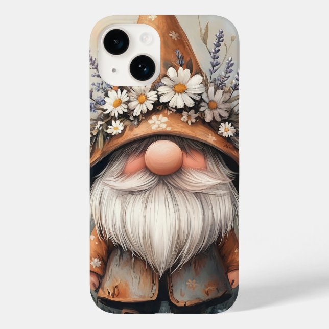Whimsical Flower Gnome: Adorable Watercolor Art Case-Mate iPhone Case (Back)