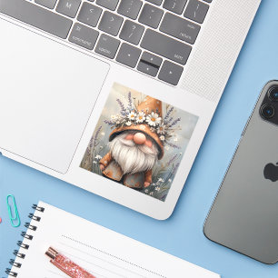 Whimsical Flower Gnome: Adorable Watercolor Art Sticker