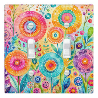 Whimsical Flower Light Switch Cover