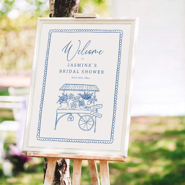Whimsical Flower Market Bridal Shower Welcome Sign (Welcome Sign Mock-up)