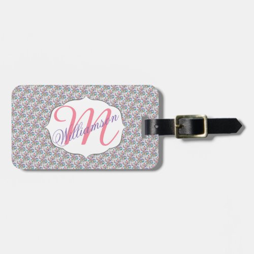 WHIMSICAL FLOWER PATTERN LUGGAGE TAG