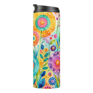 Whimsical Flower Thermal Tumbler