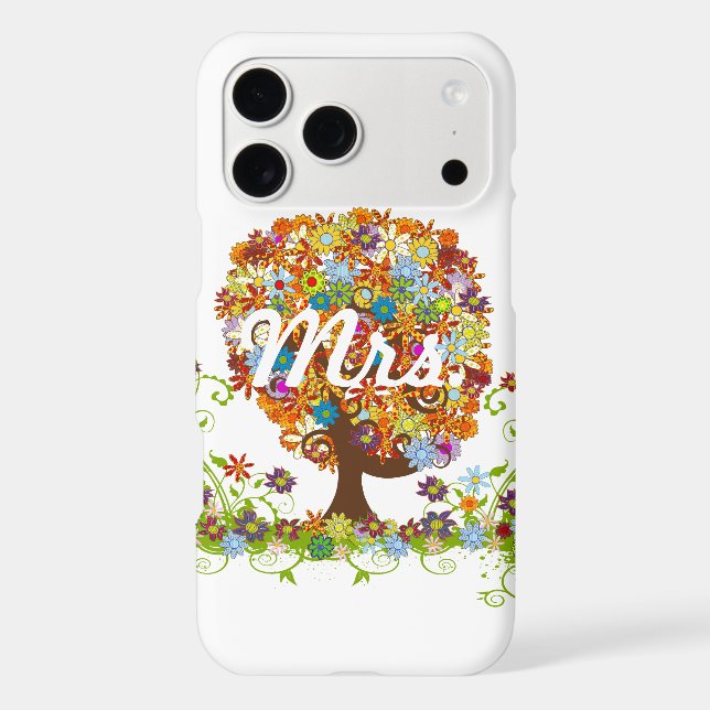 Whimsical Flower Tree Wedding Case-Mate iPhone Case (Back)
