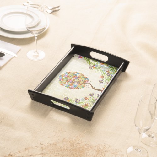 Whimsical Flower Tree Wedding Serving Tray