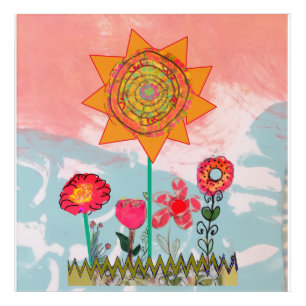 Whimsical Flowers Acrylic Wall Art