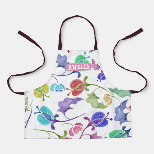 Whimsical Flowers All_Over Print Apron