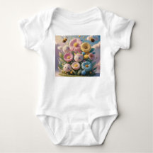 Whimsical Flowers and Bees Baby Clothing Design