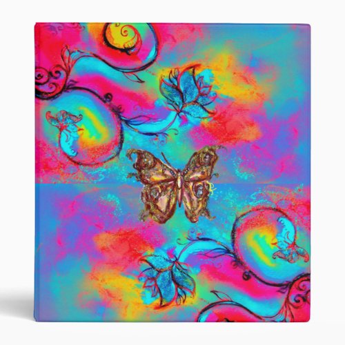 WHIMSICAL FLOWERS  AND BUTTERFLIES 3 RING BINDER