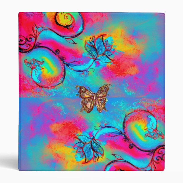 WHIMSICAL FLOWERS  AND BUTTERFLIES BINDER (Front)