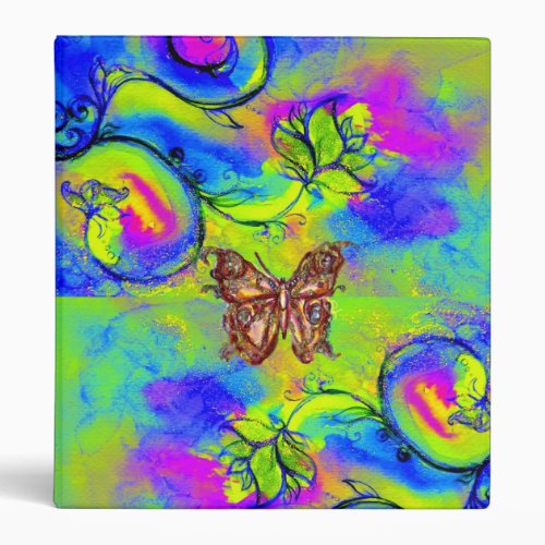 WHIMSICAL FLOWERS  AND BUTTERFLIES BINDER