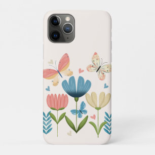 Whimsical Flowers and Butterflies iPhone 11 Pro Case